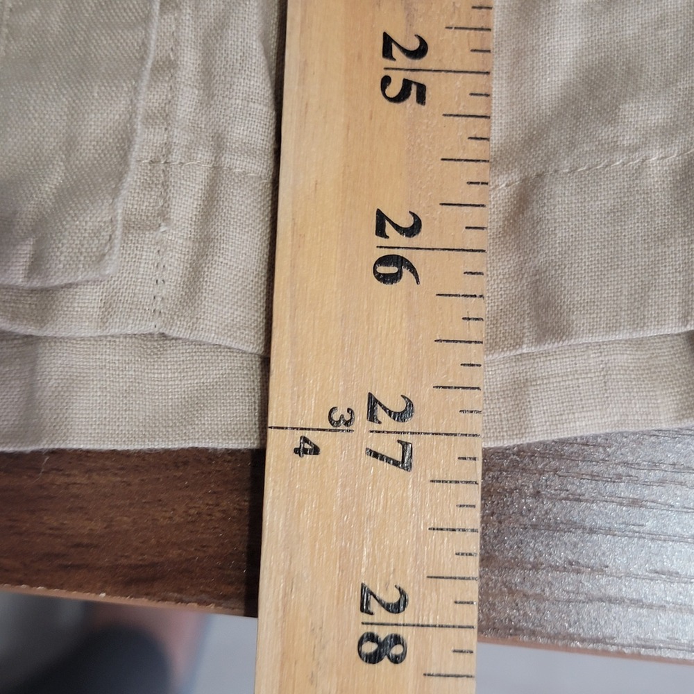 Christian Siriano Skirt Large Beige Linen Button Front Tie Waist‎ Midi Coastal - Picture 8 of 8